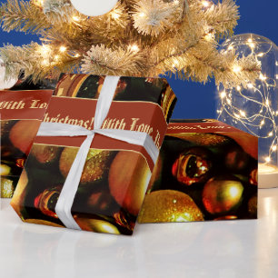 Elegante Chic Christmas Baubles Muster hinzufügen Geschenkpapier