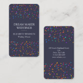 Elegante Chic Colorful Confetti Visitenkarte (Vorne/Hinten)