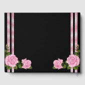 Elegante Chic Corner Rose Bouquet Wedding Gästebuch (Rückseite)