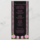 Elegante Chic Corner Rose Bouquet Wedding Programm (Rückseite)