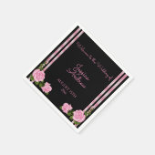 Elegante Chic Corner Rose Bouquet Wedding Serviette (Ecke)