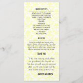 Elegante Chic Damask Hochzeitskarte Programm (Rückseite)