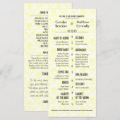 Elegante Chic Damask Hochzeitskarte Programm (Vorne/Hinten)