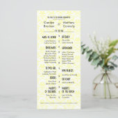 Elegante Chic Damask Hochzeitskarte Programm (Stehend Vorderseite)