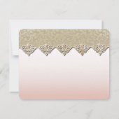 Elegante Chic Damask Weddi Probe Dinner Einladung (Rückseite)