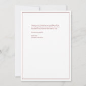 Elegante Chic Deep Ruby Red Wedding Dankeskarte (Rückseite)