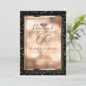 Elegante Chic Diamonds, Frame Wedding Anniversary Einladung (Stehend Vorderseite)