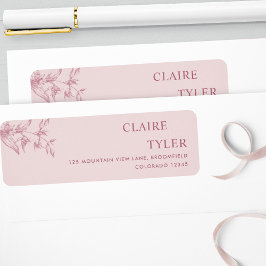 Elegante Chic Dusty Pink Wedding Rücksendeadresse