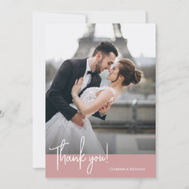 Elegante Chic Dusty Rose Wedding Dankeskarte