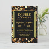 Elegante Chic - Einladung zum Dualgeburtstag Soire (Stehend Vorderseite)