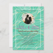 Elegante Chic Emerald Green Gold Custom Wedding Einladung (Vorderseite)