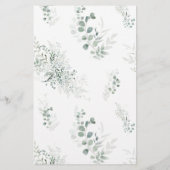 Elegante Chic Eukalyptus Botanische Bingo Game Car (Rückseite)