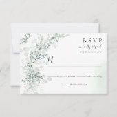 Elegante Chic Eukalyptus Botanische Hochzeit RSVP Karte (Vorderseite)