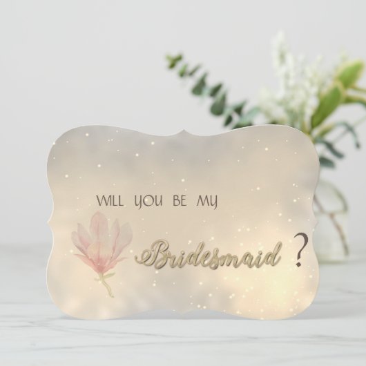 Elegante Chic Floral Bridesmaid Card Einladung (Stehend Vorderseite)