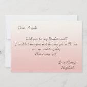 Elegante Chic Floral Bridesmaid Card Einladung (Rückseite)