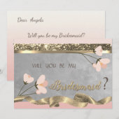 Elegante Chic Floral Bridesmaid Card Einladung (Vorne/Hinten)