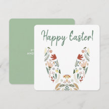 Elegante Chic Floral Bunny Ostergruss