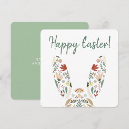 Elegante Chic Floral Bunny Ostergruss Feiertagskarte
