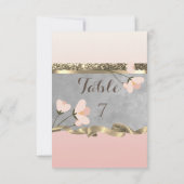 Elegante Chic Floral Table Card Einladung (Rückseite)