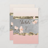 Elegante Chic Floral Table Card Einladung (Vorne/Hinten)