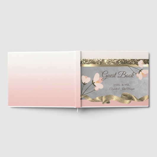 Elegante Chic Floral Wedding Gästebuch (Voll)