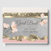 Elegante Chic Floral Wedding Gästebuch (Vorderseite)