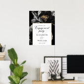 Elegante Chic florale Engagement Party Willkommens Poster (Heimbüro)