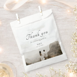 Elegante Chic Foto Monogram Gastgeschenk Hochzeit  Geschenktütchen
