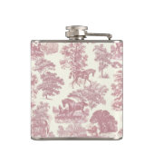 Elegante Chic Girly Pink Pferde Name Flachmann (Rückseite)