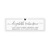 Elegante Chic Girly Script Herzadresse Label (Vorne)