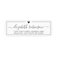 Elegante Chic Girly Script Herzadresse Label