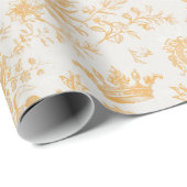 Elegante Chic Gold Beige Reittier Toile Geschenkpapier (Rolleneckpunkt)