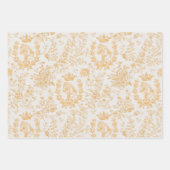 Elegante Chic Gold Beige Reittier Toile Geschenkpapier Set (Vorderseite 3)