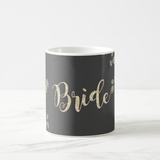 Elegante Chic Gold Blätter, Bride Kaffeetasse (Mittel)