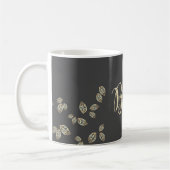 Elegante Chic Gold Blätter, Bride Kaffeetasse (Links)
