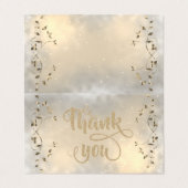 Elegante Chic Gold Blätter Dankeschön Card Visitenkarten (Außenseite Aufgefaltet)