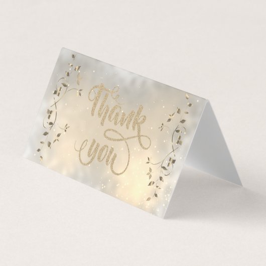 Elegante Chic Gold Blätter Dankeschön Card Visitenkarten (Vorderseite)