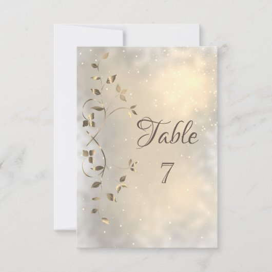 Elegante Chic Gold-Blätter Einladung (Vorderseite)