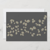 Elegante Chic Gold Blätter Einladung Hochzeit (Rückseite)