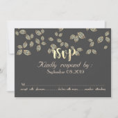 Elegante Chic Gold Blätter RSVP Card Einladung (Vorderseite)