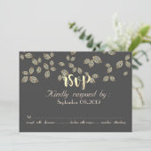 Elegante Chic Gold Blätter RSVP Card Einladung (Stehend Vorderseite)