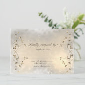 Elegante Chic Gold Blätter RSVP Card Einladung (Stehend Vorderseite)
