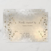 Elegante Chic Gold Blätter RSVP Card Einladung (Vorne/Hinten)