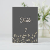 Elegante Chic Gold Blätter Tafelkarte Einladung (Stehend Vorderseite)