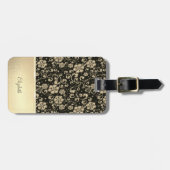 Elegante Chic Gold Blume - Personalisiert Gepäckanhänger (Vorderseite horizontal)