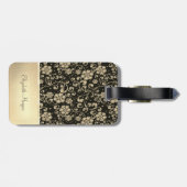 Elegante Chic Gold Blume - Personalisiert Gepäckanhänger (Rückseite horizontal)