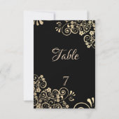 Elegante Chic Gold Blume Tafelkarte Einladung (Rückseite)