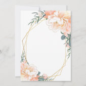 Elegante Chic Gold Blush Peach Cream Floral Weddin Einladung (Rückseite)
