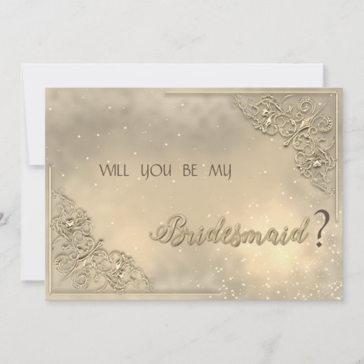 Elegante Chic Gold Bridesmaid Card Einladung (Vorderseite)