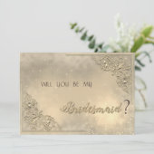 Elegante Chic Gold Bridesmaid Card Einladung (Stehend Vorderseite)